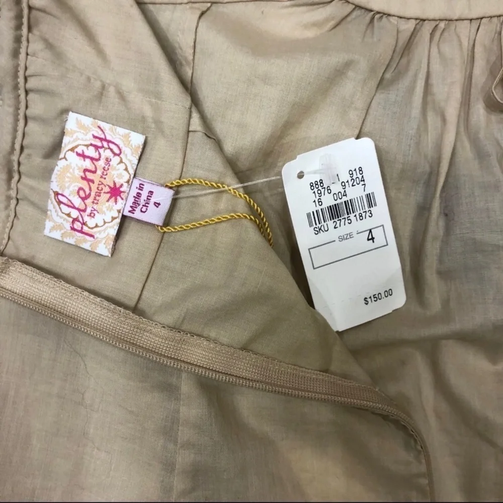 Plenty by Tracy Reece Embroidered Halter Top Boho Size 4 Tan Summer Top - Picture 7 of 10